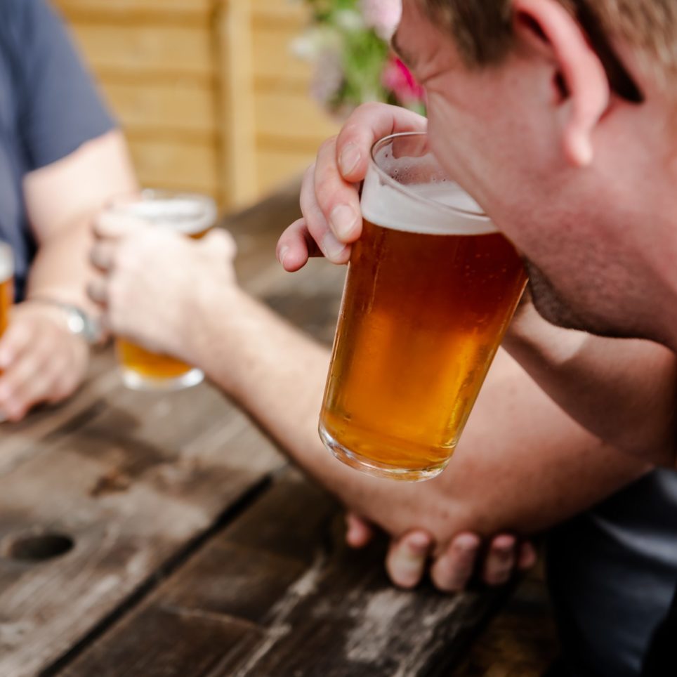 Guests drinking beer at the Fonthill Taproom